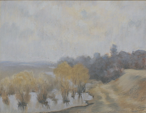 Тарханы. Весна в Апалихе. 1977. Б., пастель. 45х55,5