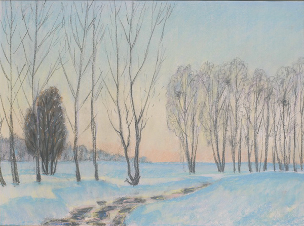 Тарханы. Утро. 2005. Б., пастель. 53х73