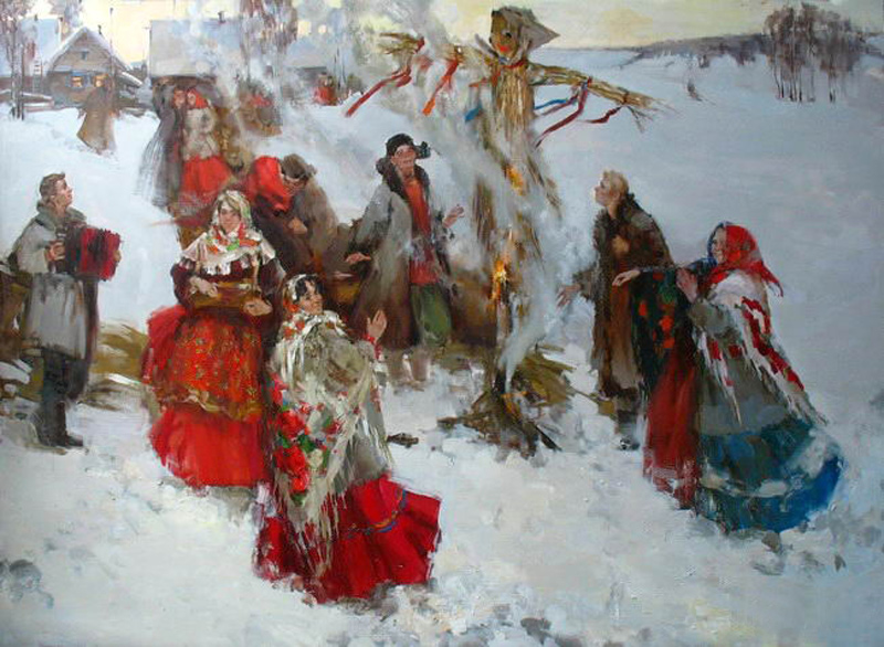 Виноградова А. Сожжение чучела Масленицы