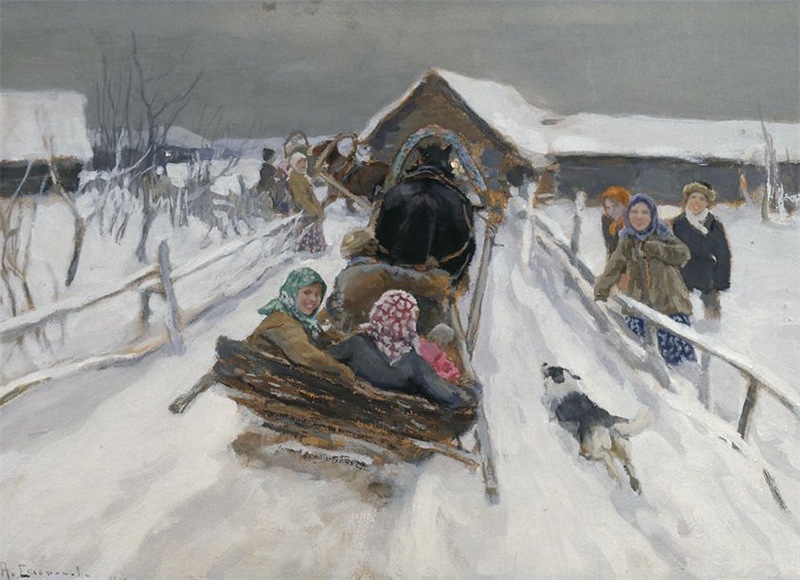 Степанов А.С. Катание на Масленицу. 1910