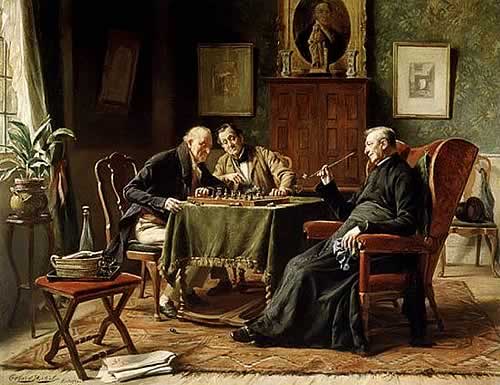 Герард Йозеф Портилье (Gerard Jozef Portielje). «Игра в шахматы», конец XIX — нач. XX вв.