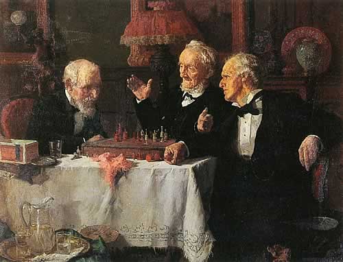 Луи Шарль Моллер (Louis Charles Moeller) (1855-1930). «Мужчины играют в шахматы»