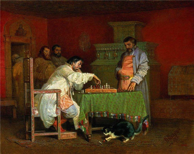 Шварц В.Г. «Сцена из домашней жизни русских царей (Игра в шахматы)», 1865 г.