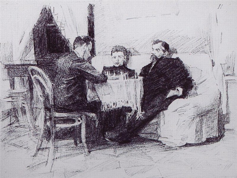 Михаил Врубель. «Обдумывает ход (Игра в шахматы)», 1903-04 гг.