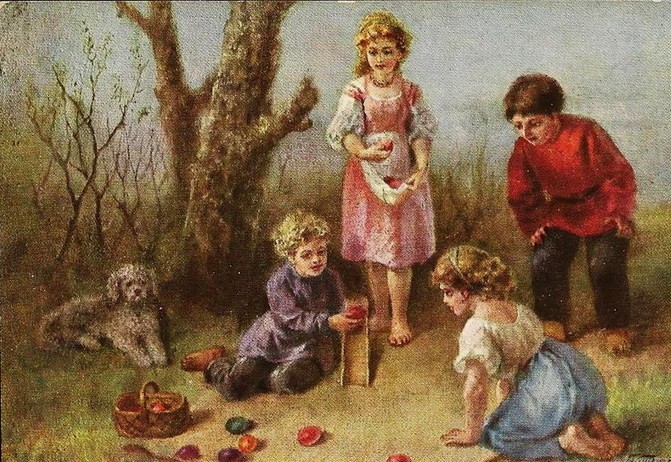 Транковский А.И. (2-я пол. ХІХ ст. - нач. ХХ ст.). «Катание яиц»