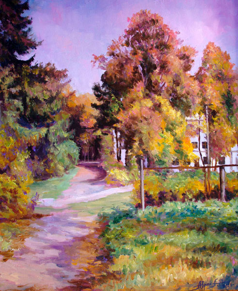 Аврин А. По осенним тропинкам "Середниково". Холст, масло. 2004