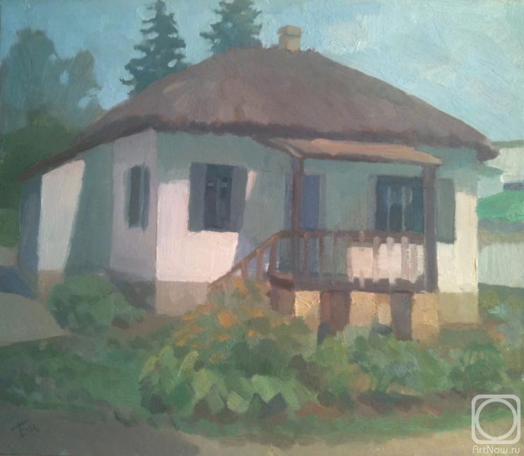 Биценти О. Солнечный день. Домик М.Ю.Лермонтова. Картон, масло. 2012