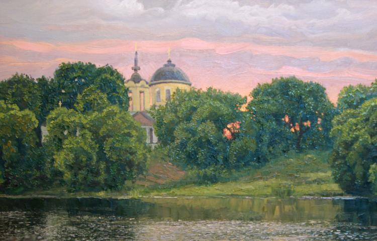 Грузд В. Тарханы. Церковь Михаила Архистратига. Холст, масло. 2014