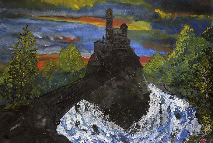 Коноваленко А. В глубоком ущелье Дарьяла. Бумага, гуашь. 2004