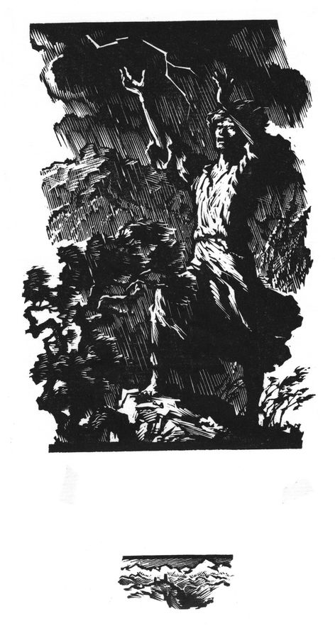 Калита Н.И. Иллюстрация к поэме «Мцыри». Гроза. 1985
