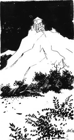 Кобелев В.В. Иллюстрация к поэме «Мцыри». Монастырь. 1970