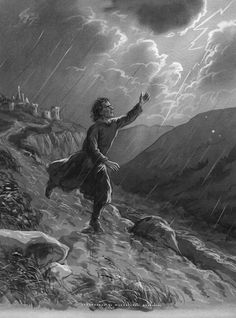 Неизвестный автор. Иллюстрация к поэме «Мцыри». Убегающий Мцыри. Собственность мастерской Кучеренко