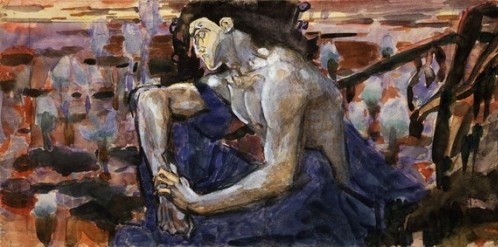 Врубель М.А. Демон сидящий. Эскиз. 1890