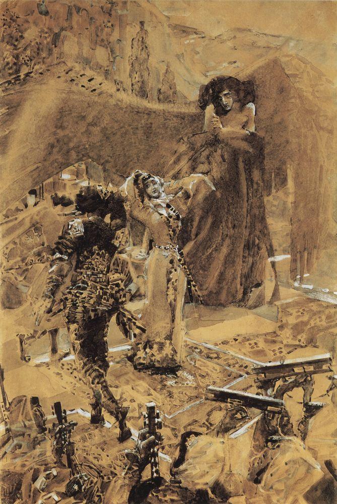 Врубель М.А. Пляска Тамары. 1890—1891
