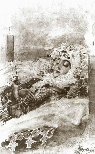 Врубель М.А. Тамара в гробу. 1890—1891