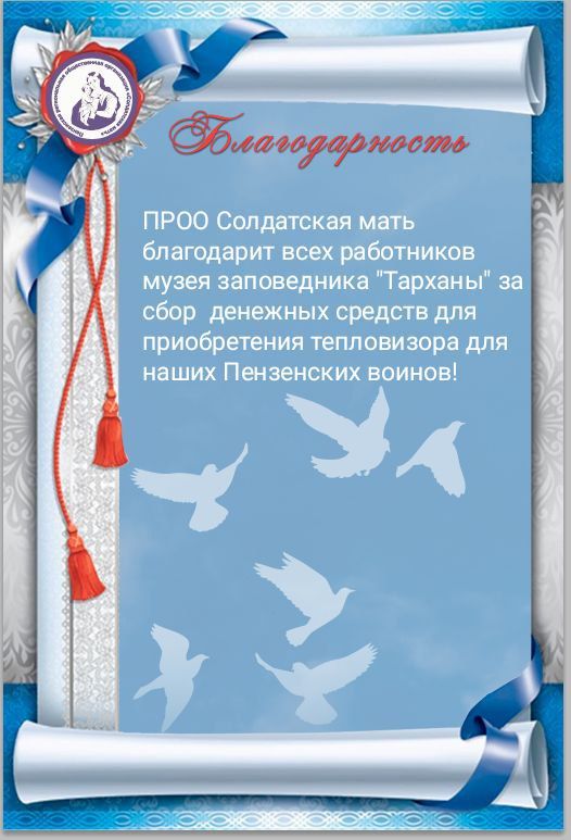 ПРОО Солдатская мать. Благодарственное письмо